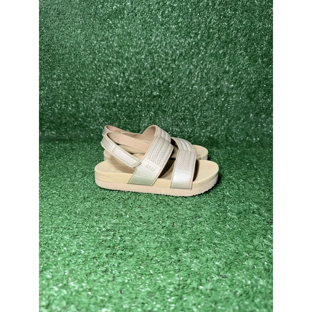 REEF Water Vista Sandals Toddler Kids Size 10 EU 26 Beige Beach Slides EVA